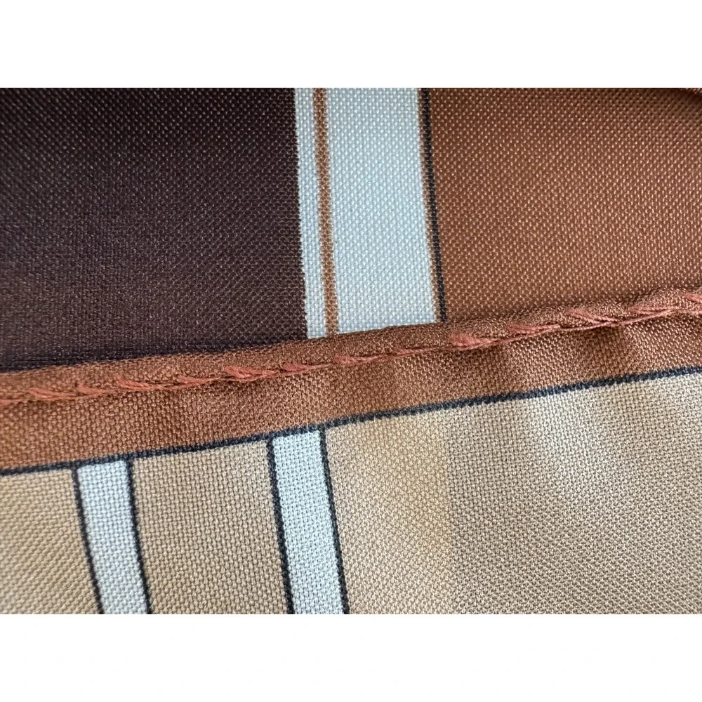 Leonardi Geometric Vintage Scarf 30''x30'' Fall 100% Silk Hand Rolled Edges